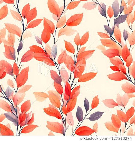 watercolor seamless pattern of leaves 127813274