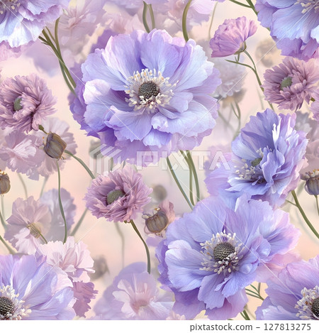 watercolor seamless pattern of leaves and flowers watercolor seamless pattern of leaves and flowers 127813275