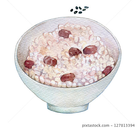 水彩插圖 手繪插圖 紅米 127813394