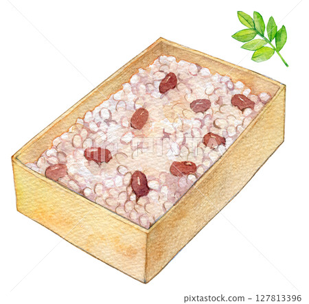 Watercolor illustration Hand-drawn illustration Red rice 127813396