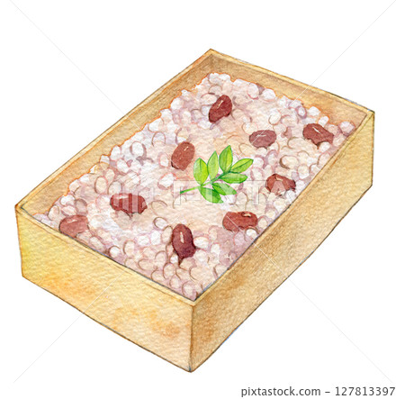 Watercolor illustration Hand-drawn illustration Red rice 127813397
