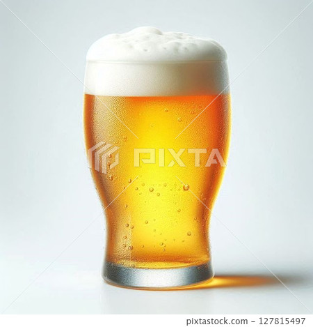 Draft beer poured into a glass 127815497