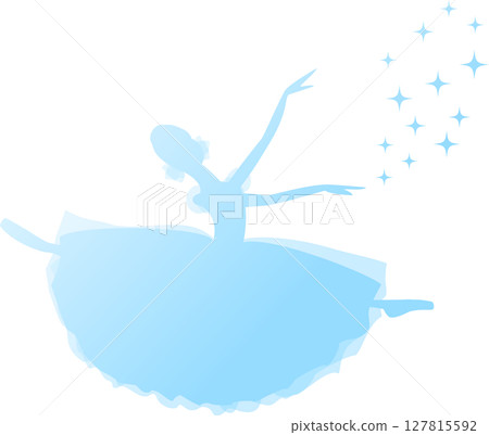 Ballerina dancing ballet Light blue gradient silhouette Ballerina dancing ballet Light blue gradient silhouette 127815592