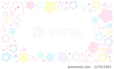 用於串流媒體螢幕的柔軟星星的柔和色彩框架（透明材料） 127815861