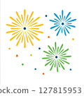 五彩繽紛的煙火向量插圖集 127815953