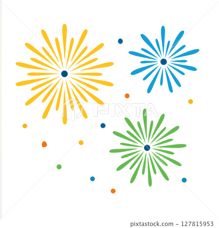 五彩繽紛的煙火向量插圖集 127815953
