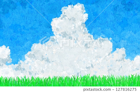 Watercolor background material with the image of a rural summer landscape Watercolor background material with the image of a rural summer landscape 127816275