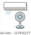 空調和電風扇透明影像集 127816277