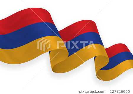 Armenia national flag waving on white background 127816600