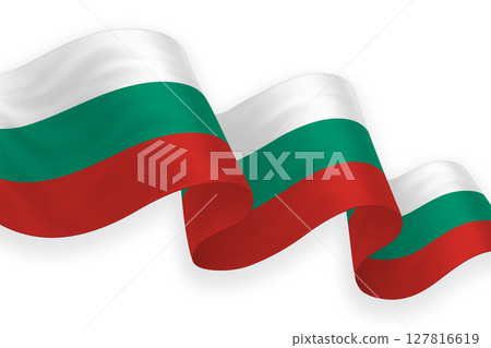 Bulgaria national flag waving on white background Bulgaria national flag waving on white background 127816619