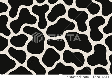 Seamless tapir skin pattern with large black spots on white background Seamless tapir skin pattern with large black spots on white background 127816811