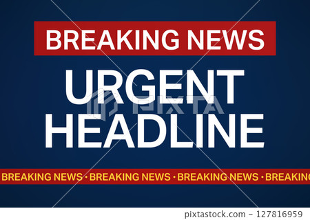 Urgent News Graphic with Repeating Banner and Blue Background Urgent News Graphic with Repeating Banner and Blue Background 127816959