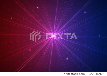 Radiant burst background with blue and red glowing star rays Radiant burst background with blue and red glowing star rays 127816975