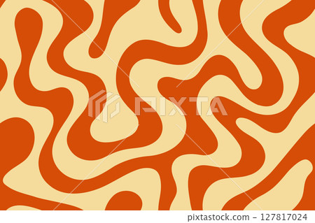 Seamless red beige abstract wavy organic background pattern 127817024