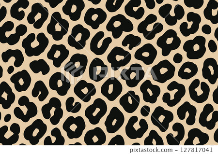 Seamless leopard print pattern with bold black spots Seamless leopard print pattern with bold black spots 127817041
