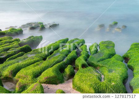 Dreamy Laomei Green Reef Seascape in Shimen New Taipei City Taiwan. 127817517
