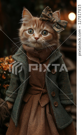 可愛的貓 127817815