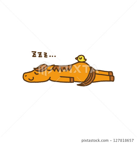 2026 令和8 馬年 新年 馬 人物 插圖 放鬆 127818657