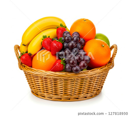 Fresh fruits in a basket Fresh fruits in a basket 127818930