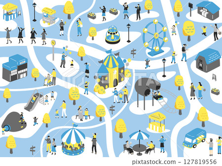 享受主題公園的人們 127819556