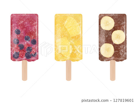 水果冰棒插圖 127819601
