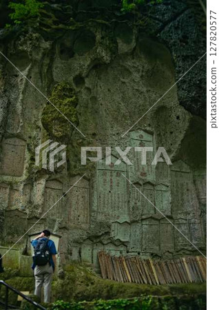 山寺的參道(石階) 山寺的參道(石階) 127820577