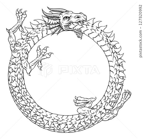 Ouroboros Circle Dragon Eating Circular Tail Ouroboros Circle Dragon Eating Circular Tail 127820992