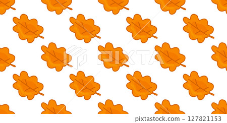 Seamless Autumn Oak Leaf Pattern Seamless Autumn Oak Leaf Pattern 127821153