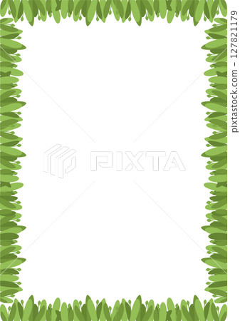Border frame template with leaf elements decoration. Rectangle easter border with empty space for your text 127821179