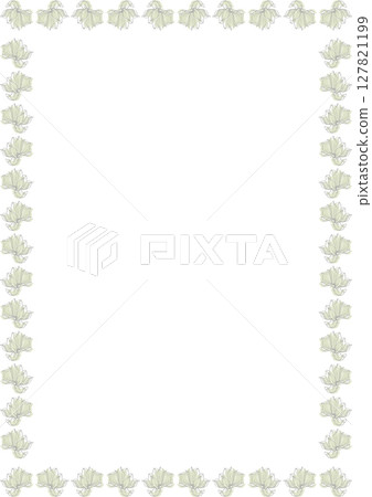 Bright magnolia flower frame. Flourish blossom elements graphic template. Cute magnolia flower 127821199
