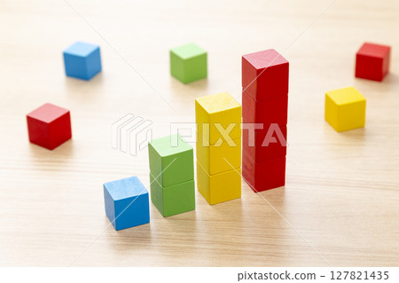 Graph made of building blocks Graph made of building blocks 127821435