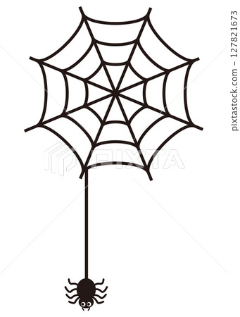 蜘蛛和蜘蛛網的插圖 127821673