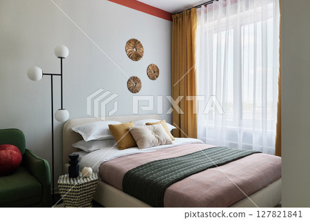 Discover Modern Cozy Bedroom Design with Stylish Decor that enhances comfort and space Discover Modern Cozy Bedroom Design with Stylish Decor that enhances comfort and space 127821841