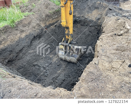 Excavation activities taking place at a construction site utilizing heavy machinery equipment Excavation activities taking place at a construction site utilizing heavy machinery equipment 127822154