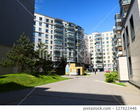 A Modern Residential Complex In a Vibrant Urban Setting with Contemporary Architecture and Design 127822446