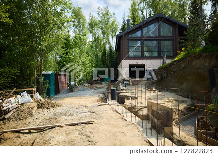 Modern House Construction in Beautiful Natural Surroundings for EcoFriendly Living Design 127822823