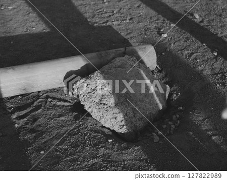 Abstract Terrain Featuring Rock and Pipe Structure in a Unique Artistic Presentation Abstract Terrain Featuring Rock and Pipe Structure in a Unique Artistic Presentation 127822989