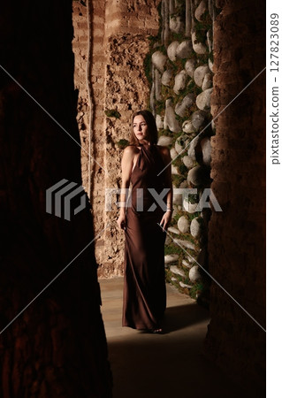 A Surreal Portrait Set Against Ancient Ruins Featuring a Floating Pose That Captivates All A Surreal Portrait Set Against Ancient Ruins Featuring a Floating Pose That Captivates All 127823089
