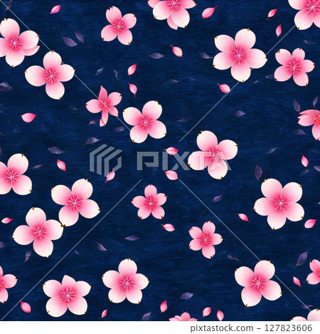 櫻花花瓣畫水彩 127823606