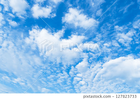 六月的天空：清晨藍天中的白雲 07 127823733