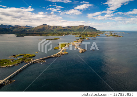 Atlantic Ocean Road aerial photography, Norway. Atlantic Ocean Road aerial photography, Norway. 127823925