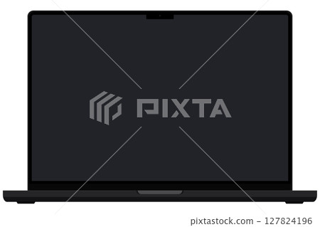 從正面看到的帶有相機的筆記型電腦的插圖向量 從正面看到的帶有相機的筆記型電腦的插圖向量 127824196