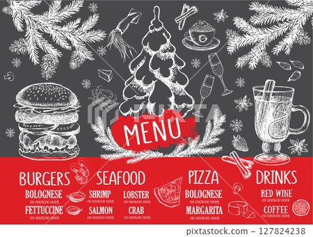 menu, food, sketch 127824238