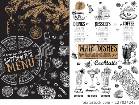 menu, christmas, food 127824242