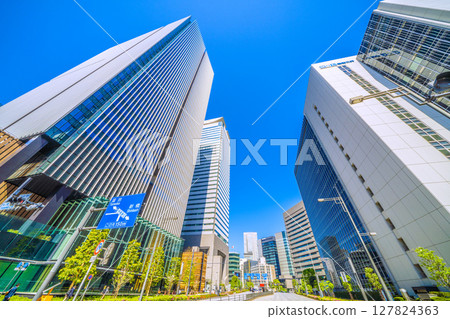 Tokyo cityscape in Japan, including Toranomon Althea Tower and Mitsui O.S.K. Lines headquarters Tokyo cityscape in Japan, including Toranomon Althea Tower and Mitsui O.S.K. Lines headquarters 127824363