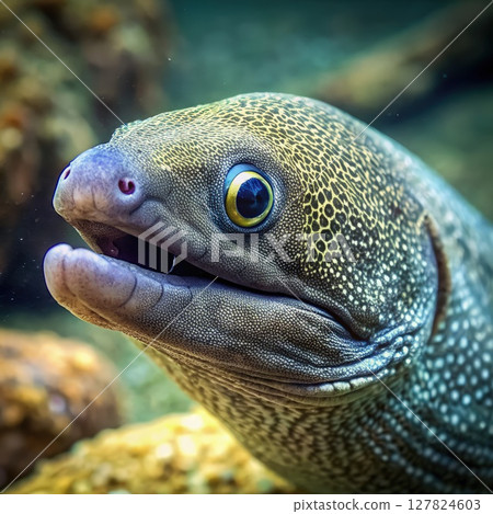 Close-Up of Fish With Open Mouth. Generative AI 127824603