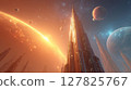 Cosmic commerce, building the future of business among glowing stars and distant planets 127825767