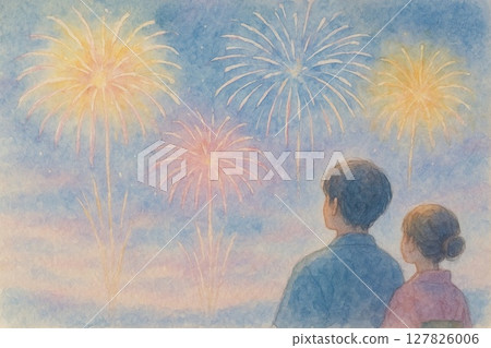 煙火節情侶約會圖片 127826006