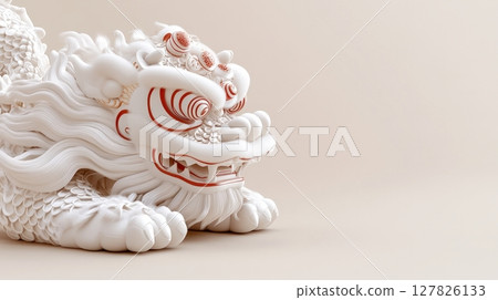 Intricate 3D Rendered Costume of a Traditional Chinese Lion Dance Performance 127826133