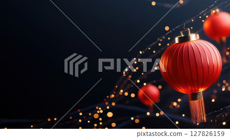 Vibrant Abstract Representation of Lunar New Year Fireworks 127826159